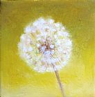 Unknown Artist white dandelion on yellow painting
